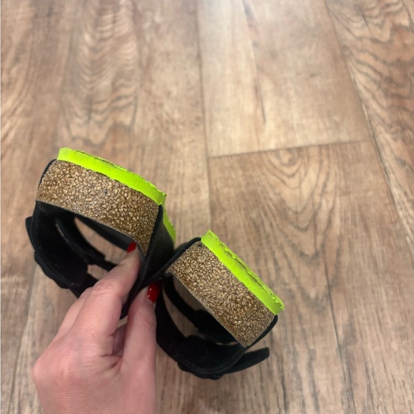Birkenstock Kid’s Arizona Burko-Flor Camo Black Lime size youth 2-2.5 - Picture 6 of 7